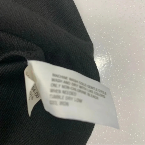 Gap Dress Black XS Knit Drop Waist ‎ 3/4 Sleeve Pockets Pleats Back Zip Classic - Picture 9 of 11